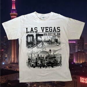 White Las Vegas Graphic T-Shirt